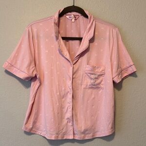 Juicy Couture Pink Short Sleeve Crystal Pajama Top